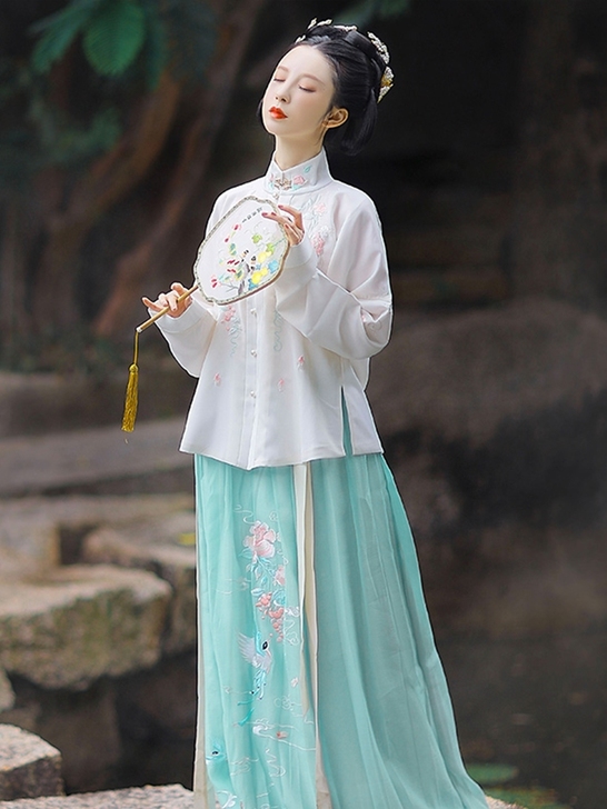钟灵记 缨歌:对襟立领汉服女上衣。s码。全...