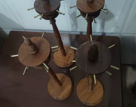 毛笔架笔挂简约可旋转竹制圆盘笔挂11挂转盘...