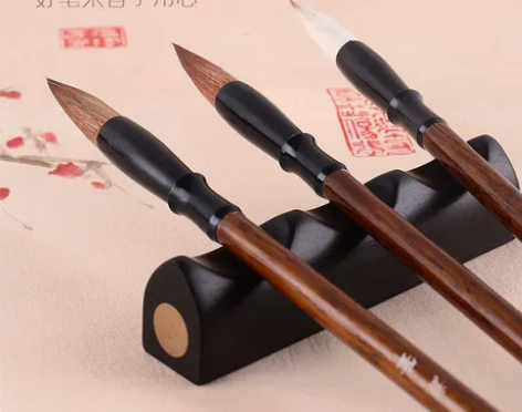 狼毫羊毫兼毫毛笔三支套装小学生成人初学者练...