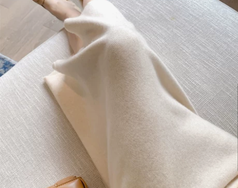 半身裙短裙秋冬女纯山羊绒中长宽松高腰过膝小...