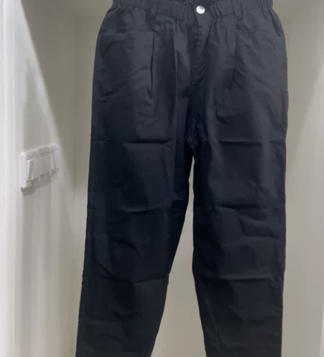 高腰花苞裤 休闲裤女 黑色哈伦裤 九分裤L...