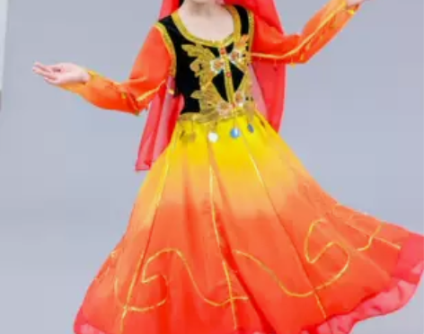 民族儿童新疆舞蹈服装少儿维族表演服民族演出...