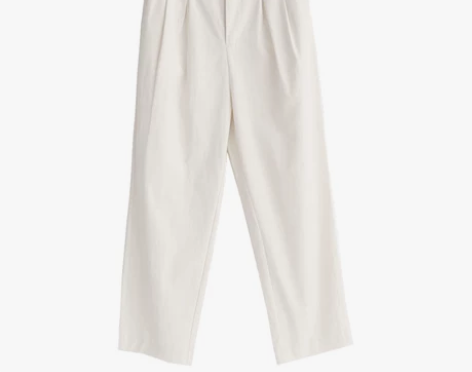 唤醒时差/大地色系 白色直筒裤女秋工装裤高...