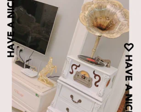 留声机 音乐 收音机 音响  实木黑胶唱片...