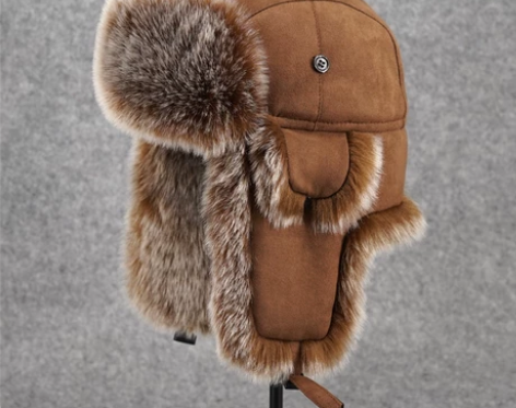 VISON 新款雷锋帽东北加绒加厚护耳防寒...