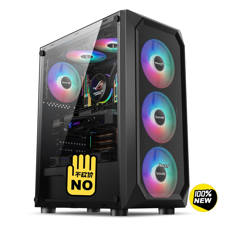 航嘉 暗夜猎手5 电脑机箱台式机DIY全侧...