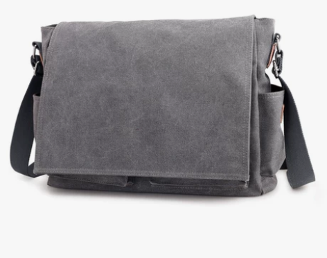 欧美男士帆布包休闲包复古男包商务单肩包斜挎...