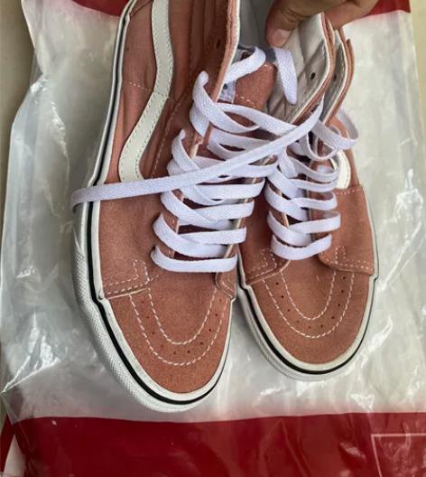 Vans Sk8-Hi 玫瑰粉 实物很好看...