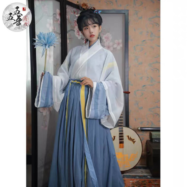 五五年汉服 霜降.秋焚 晋制交领齐腰襦裙男...