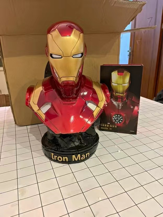 漫威复仇者联盟钢铁侠1/2半身手办模型!