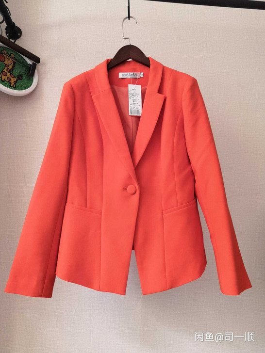 全新西装外套一粒扣收腰显瘦修身长袖上衣气质...