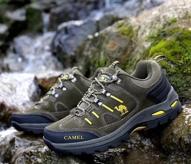 真牛皮骆驼情侣登山鞋 户外登山鞋秋冬新品男...