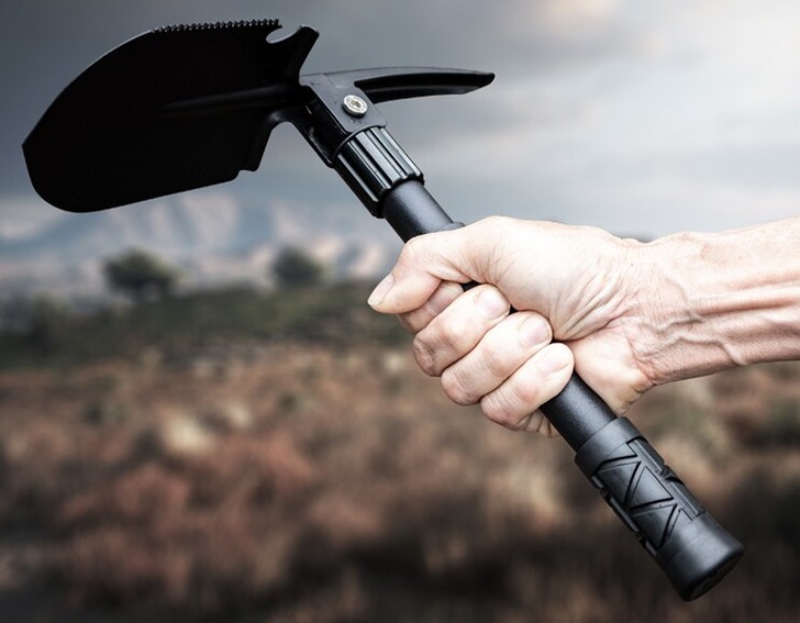 昌林409工兵铲多功能德国军工锰钢折叠铁锹...