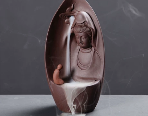 紫砂倒流香炉家用个性香薰炉室内禅意高山流水...