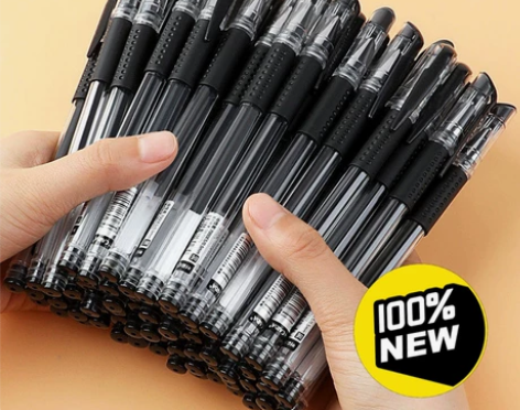 清仓包邮200支中性笔套装黑红蓝圆珠笔签字...