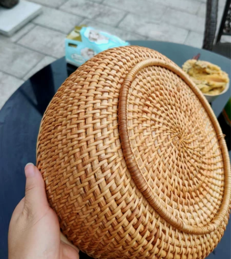 DIY藤编果盘瓜果蔬菜篮圆形水果篮餐具盘 ...