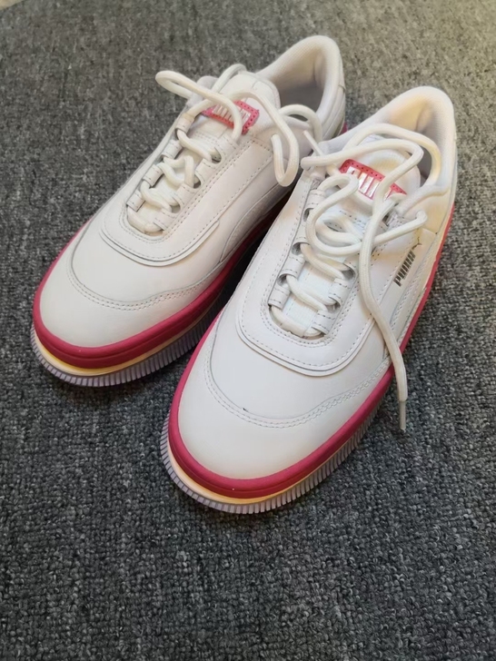 PUMA全新纯皮厚底deva松糕鞋增高百搭...