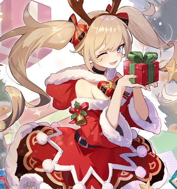 原神芭芭拉圣诞洋装裙cos大全套全新包邮！