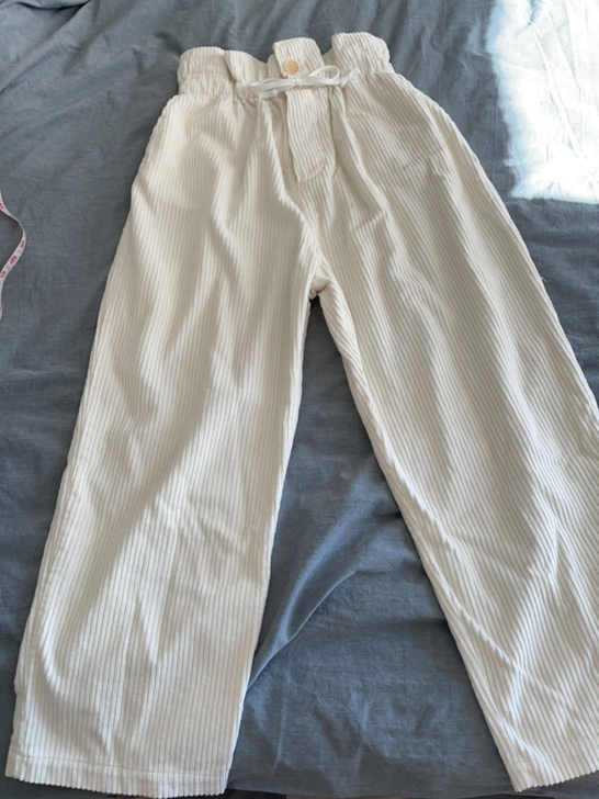 灯芯绒高腰松紧腰休闲裤