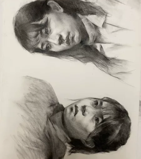 两张美女一起带走素描作品顺丰到付看上拍下可...