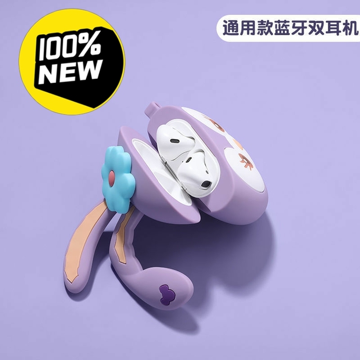 #全新带吊牌#卡通蓝牙耳机无线双耳入耳式卡...