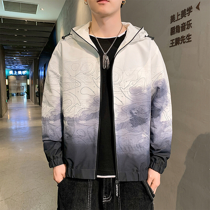 实拍三色男士夹克风衣2021新款潮流百搭款...