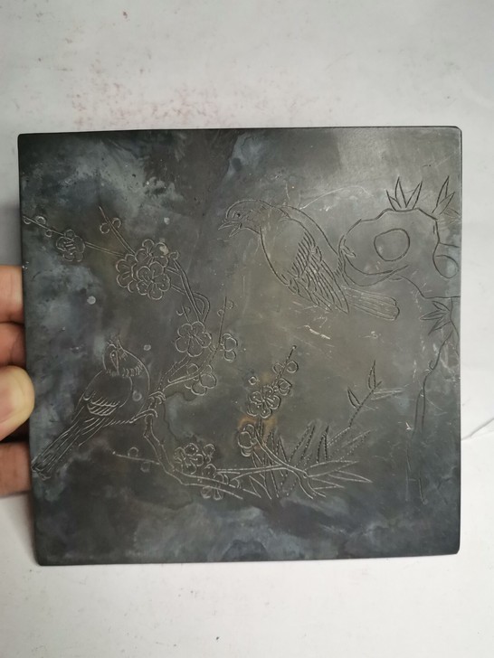 纯铜手工雕刻画【喜上眉梢】，技法纯熟，尺寸...