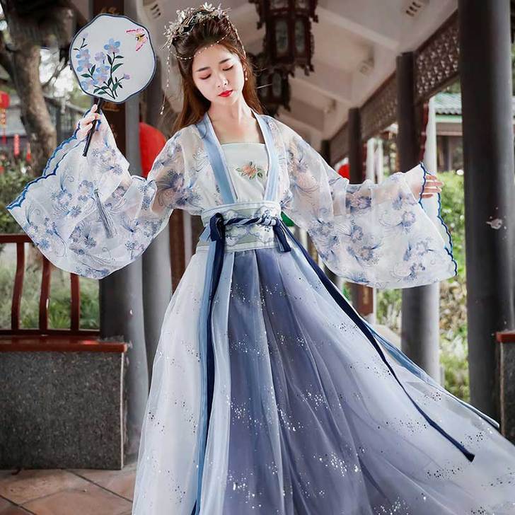 【礼遇价】抖音汉服女超仙淡雅中国风齐腰齐胸...