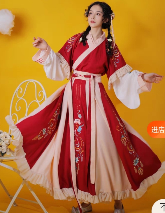 耀春花湘蓉原创正品汉服女魏晋风半壁交领齐腰...