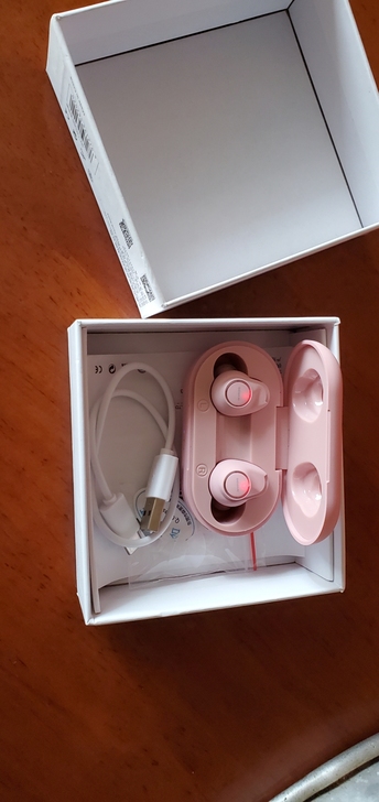 森麦蓝牙耳机双耳真无线入耳式运动跑步隐形粉...