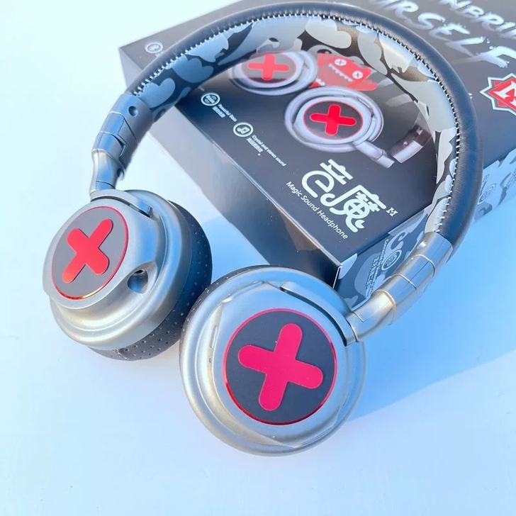 全新库存森麦萌奇音魔魔鬼猫联名可折叠蓝牙耳...