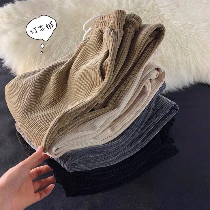 灯芯绒裤子男秋冬季港风宽松直筒裤复古垂感百...