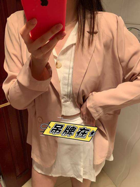 韩国高级感气质高街风翻领薄款透气中长西装外套