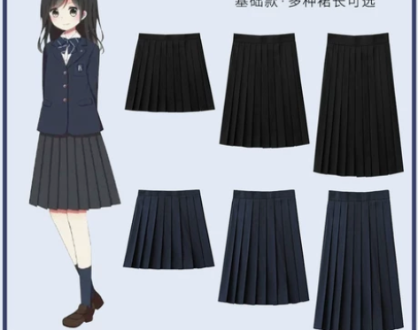百褶裙短裙空栗鼠丸JK基础款制服女正版纯黑...