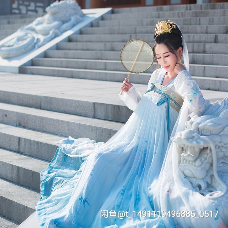 汉服女中国风红色婉娘简约唐制日常清新淡雅对...