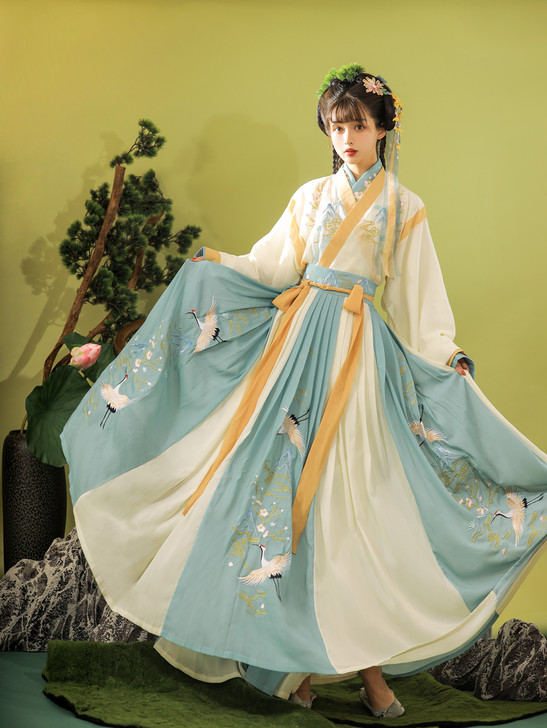 玉术原创汉服女羽集晋制齐腰魏晋风交领中国风...