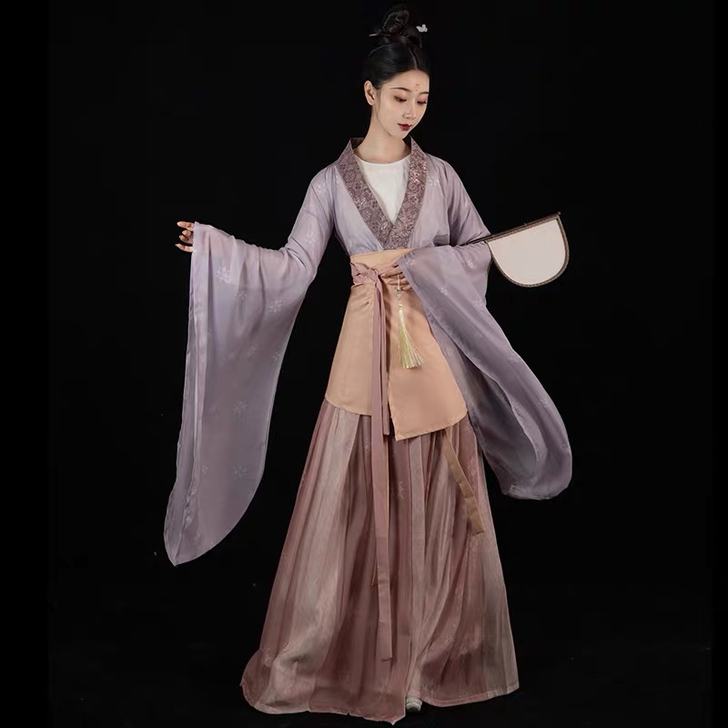 桔屿原创汉服女【春庭晚望】南北朝大袖齐腰襦...