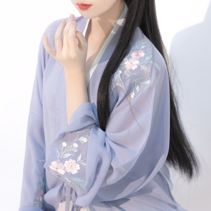 【流烟昔泠-青梧】青梧枝纹绣花褙子宋抹吊带...