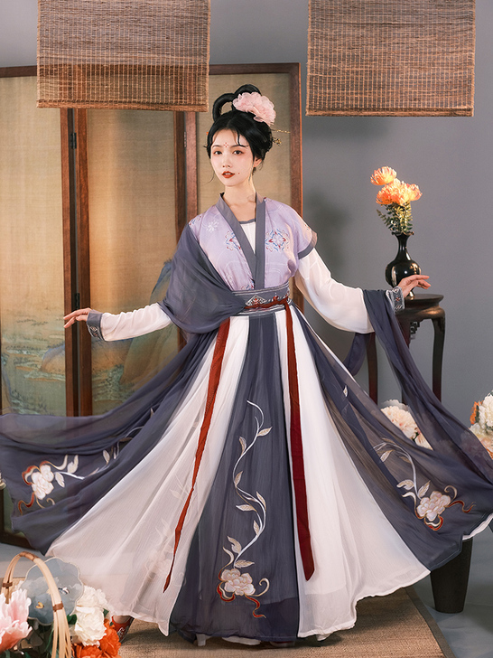 耀春醉芙蓉原创汉服女中国风唐制背子对襟衫十...