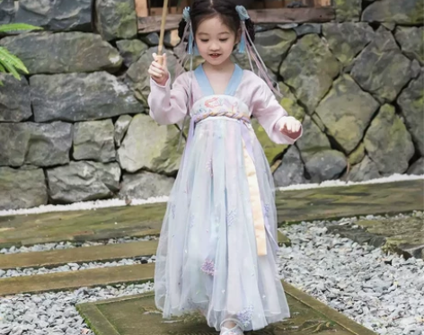 汉都司服秋季汉服女童中国风古装超仙连衣裙改...