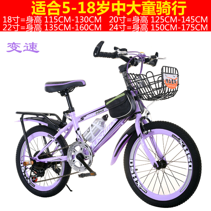儿童自行车女孩女童公主款6-8-10-12...