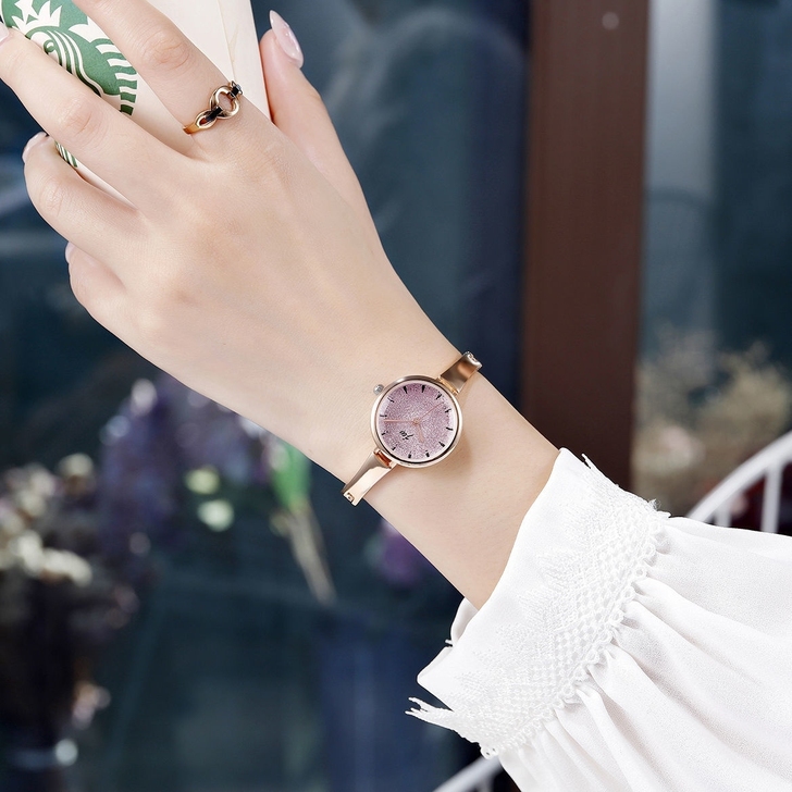 17简约ins风磨砂金属手链女表中学生气质...