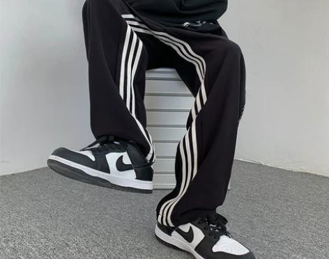 ?【国庆价】美式hiphop条纹裤子男秋冬...