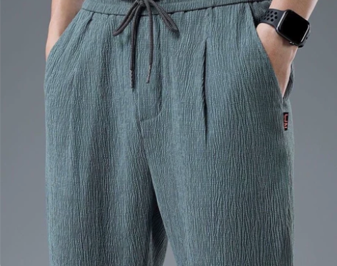 特价出男士冰丝休闲裤男夏季超薄宽松直筒透气...