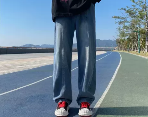 美式高街嘻哈街头流行复古磨白做旧水洗休闲牛...