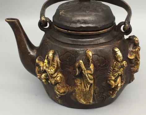 古玩老物件八仙高提梁茶壶水壶酒壶精工打造壶...