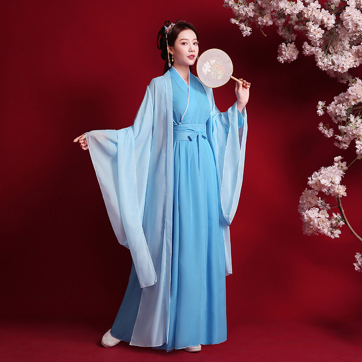 古装女汉服仙女中国风套装白浅同款仙气飘逸服...