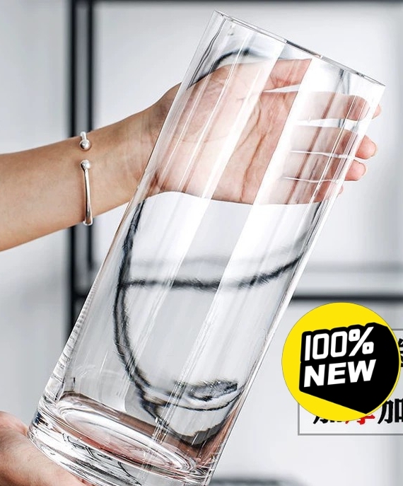 全新捡漏 特大号透明玻璃花瓶家用摆件客厅插...