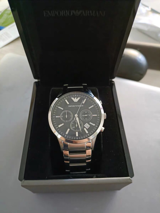 阿玛尼 三眼男士表 全新