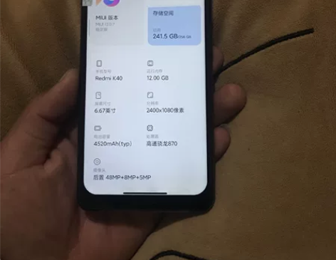 红米k40，12+256，黑色，无锁，换了...